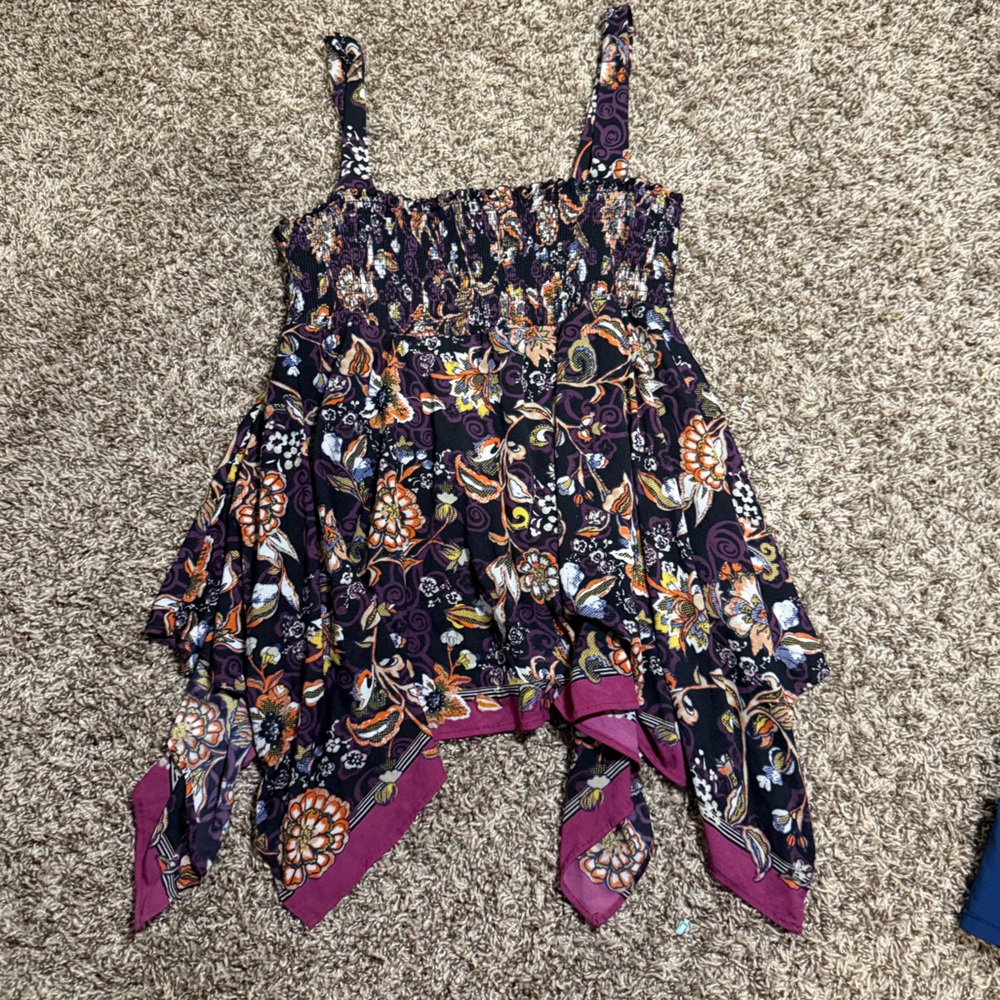 Y2K Floral Purple Women's Top